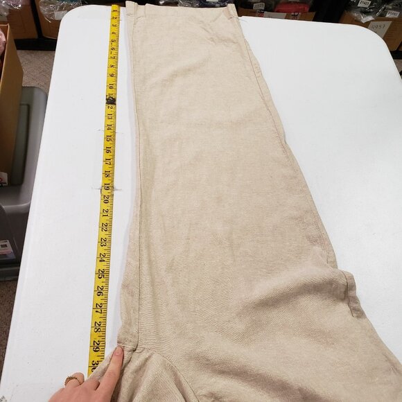 Old Navy Womens Taylor Wide Leg Linen Pants Size L Coastal Beachy Quiet Luxury - Picture 7 of 10